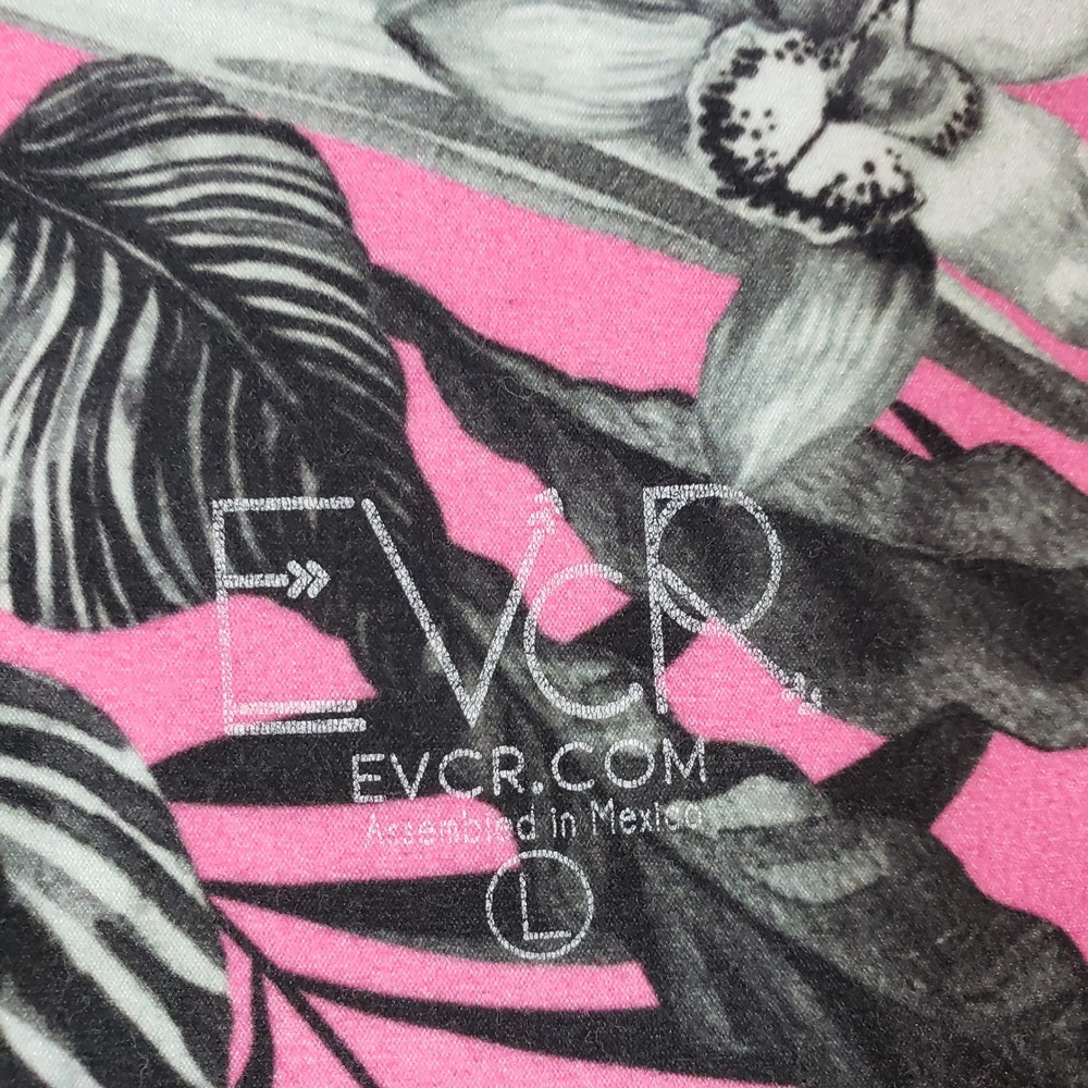 EVCR Tropical Leaf Print High‎ Waist Leggings Size L - Picture 2 of 6